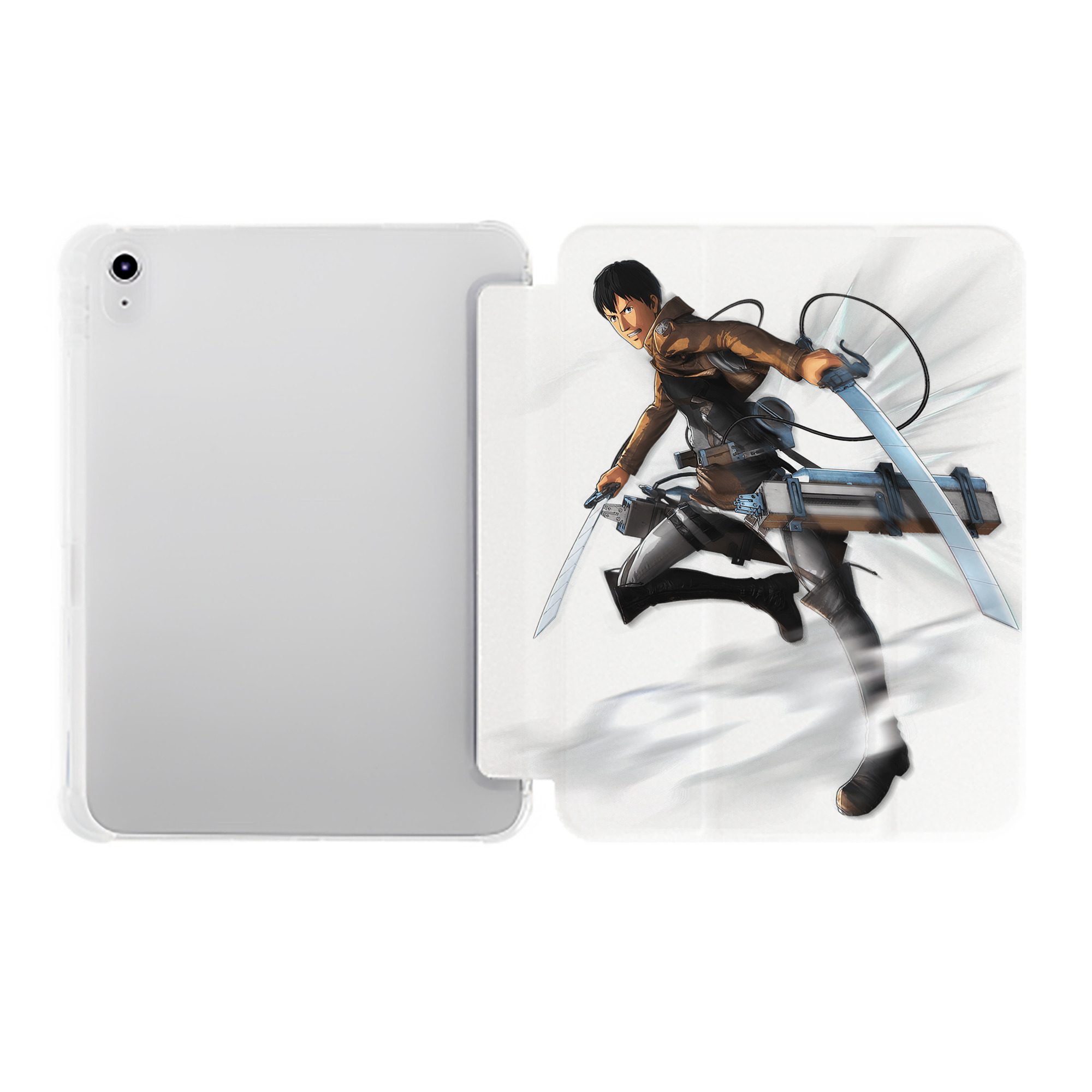 （画像用） 進撃の巨人 ベルトルト・フーバー Attack on Titan Bertholdt Hoover IPad ケース ペン収納付き 三つ折りスタンド PUレザー×シリコン 対応機種9.5/10.5/10.9インチ